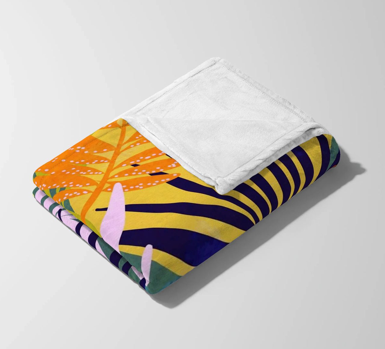 Tropical Boho Jungle • Retro Palm Leaves Pattern fleece blanket by Dominique Vari