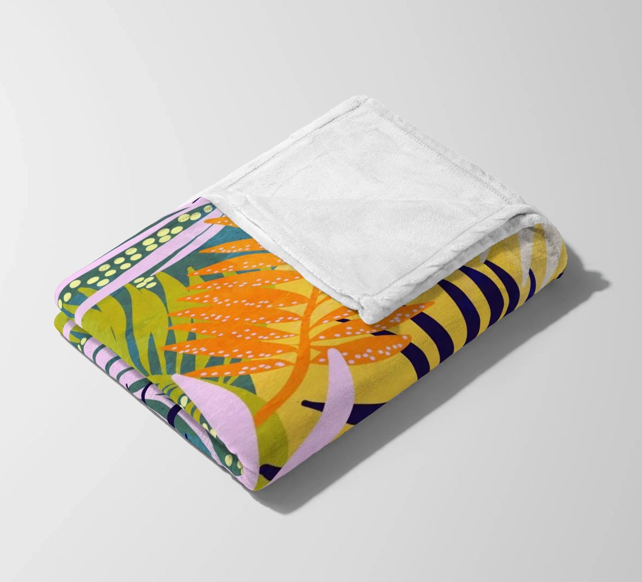 Tropical Boho Jungle • Retro Palm Leaves Pattern fleece blanket by Dominique Vari