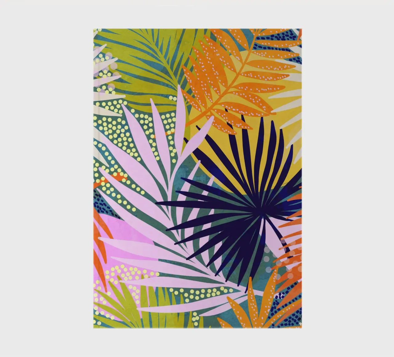Tropical Boho Jungle - Patrón retro de hojas de palmera cuaderno de Dominique Vari