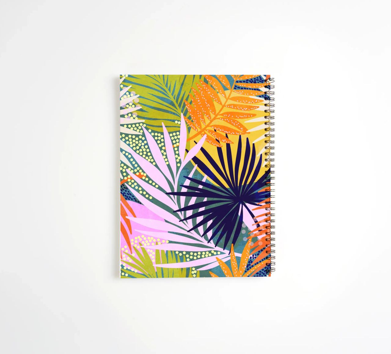 Tropical Boho Jungle • Retro Palm Leaves Pattern spiral notebook by Dominique Vari