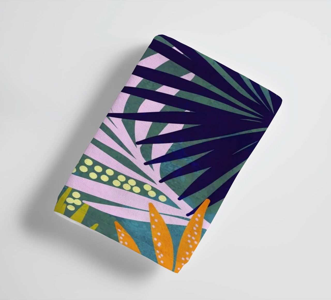 Tropical Boho Jungle • Retro Palm Leaves Pattern towel by Dominique Vari