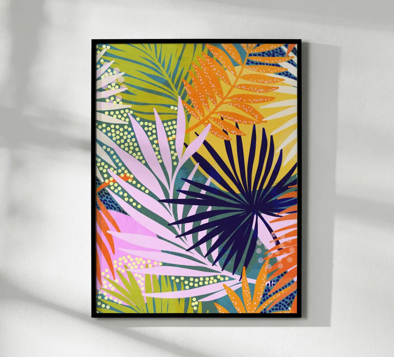 Giungla tropicale boho - Modello retrò con foglie di palma poster da Dominique Vari