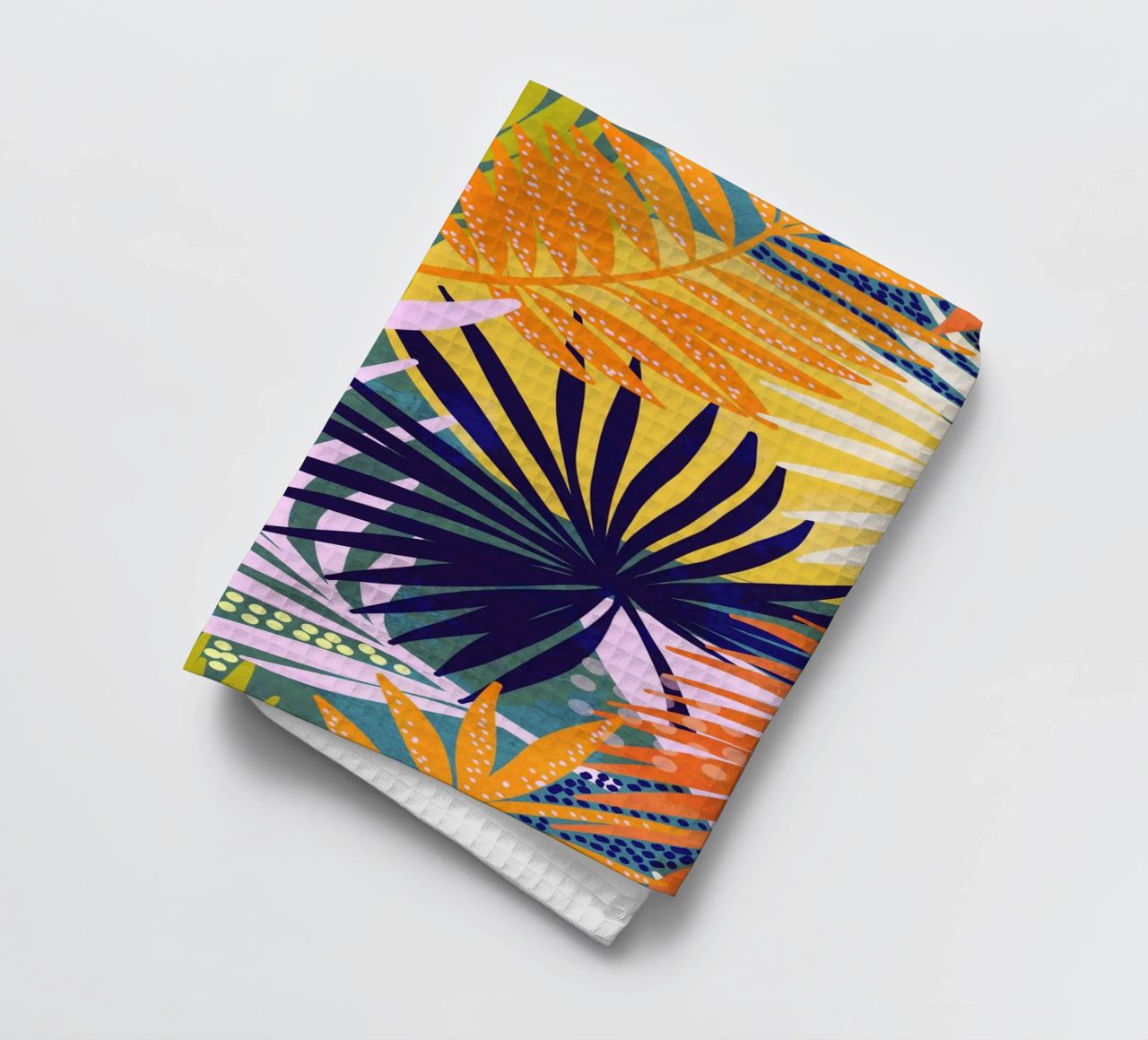 Tropical Boho Jungle - Motif rétro de feuilles de palmier torchon de Dominique Vari