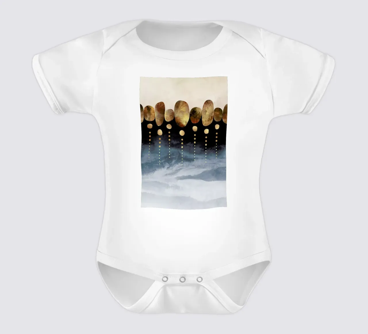 Natural Abstraction short-sleeve baby romper by Elisabeth Fredriksson