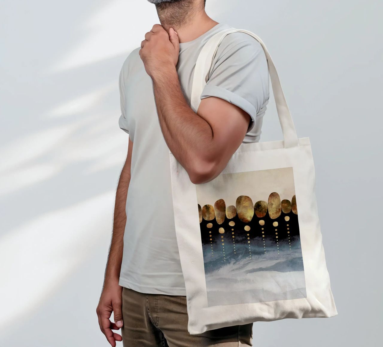 Natural Abstraction borsa in juta da Elisabeth Fredriksson
