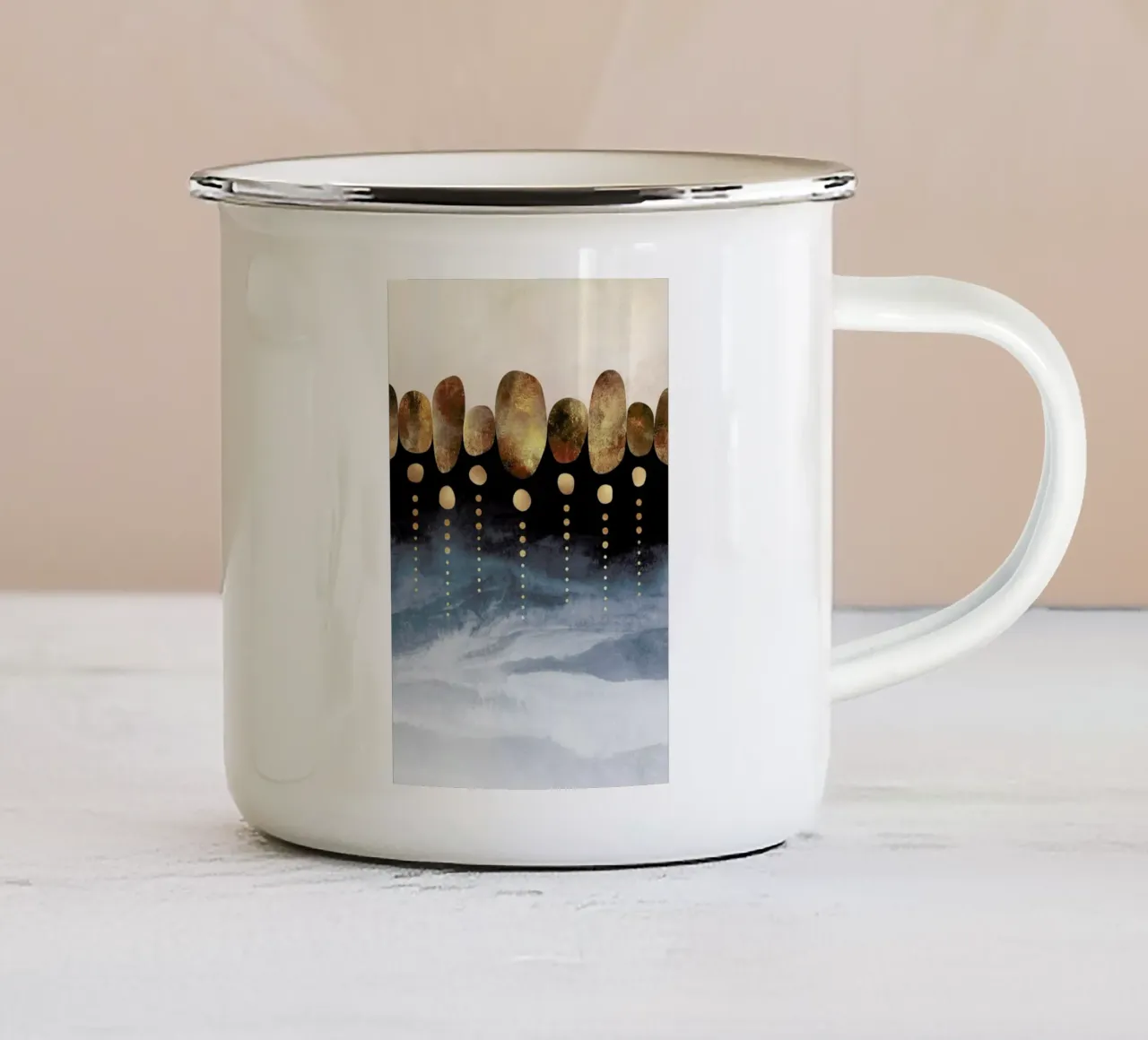 Natural Abstraction Emaille Tasse von Elisabeth Fredriksson