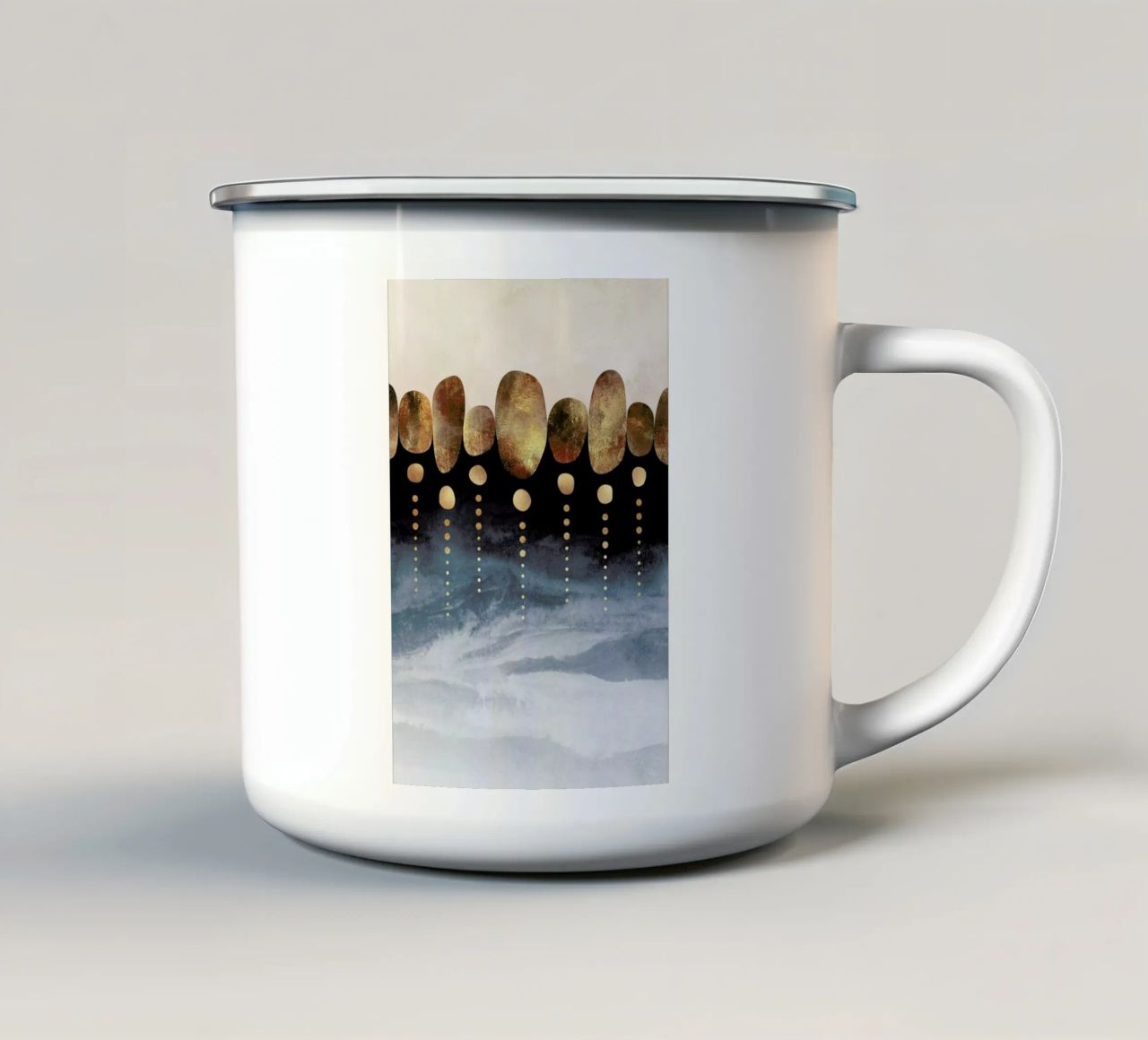 Natural Abstraction enamel mug by Elisabeth Fredriksson