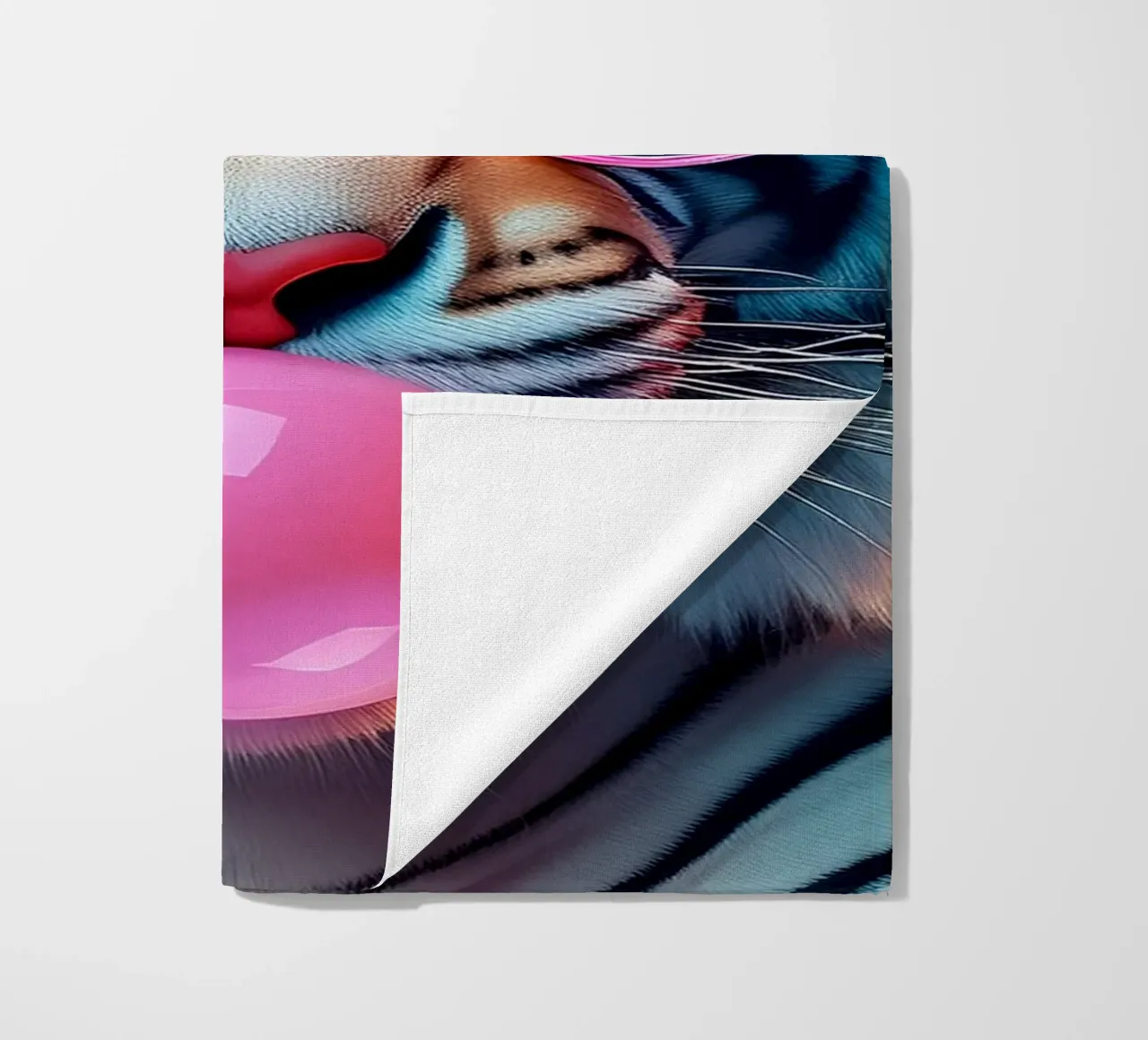 Stampa artistica Cool Tiger - Cuffie funky e gomme da masticare telo mare da FlexiDesignsByK