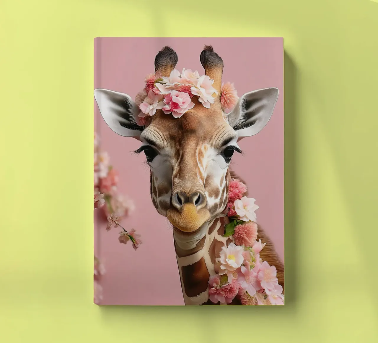Floral Giraffe Art Print – Elegant Animal Wall Decor notebook by FlexiDesignsByK