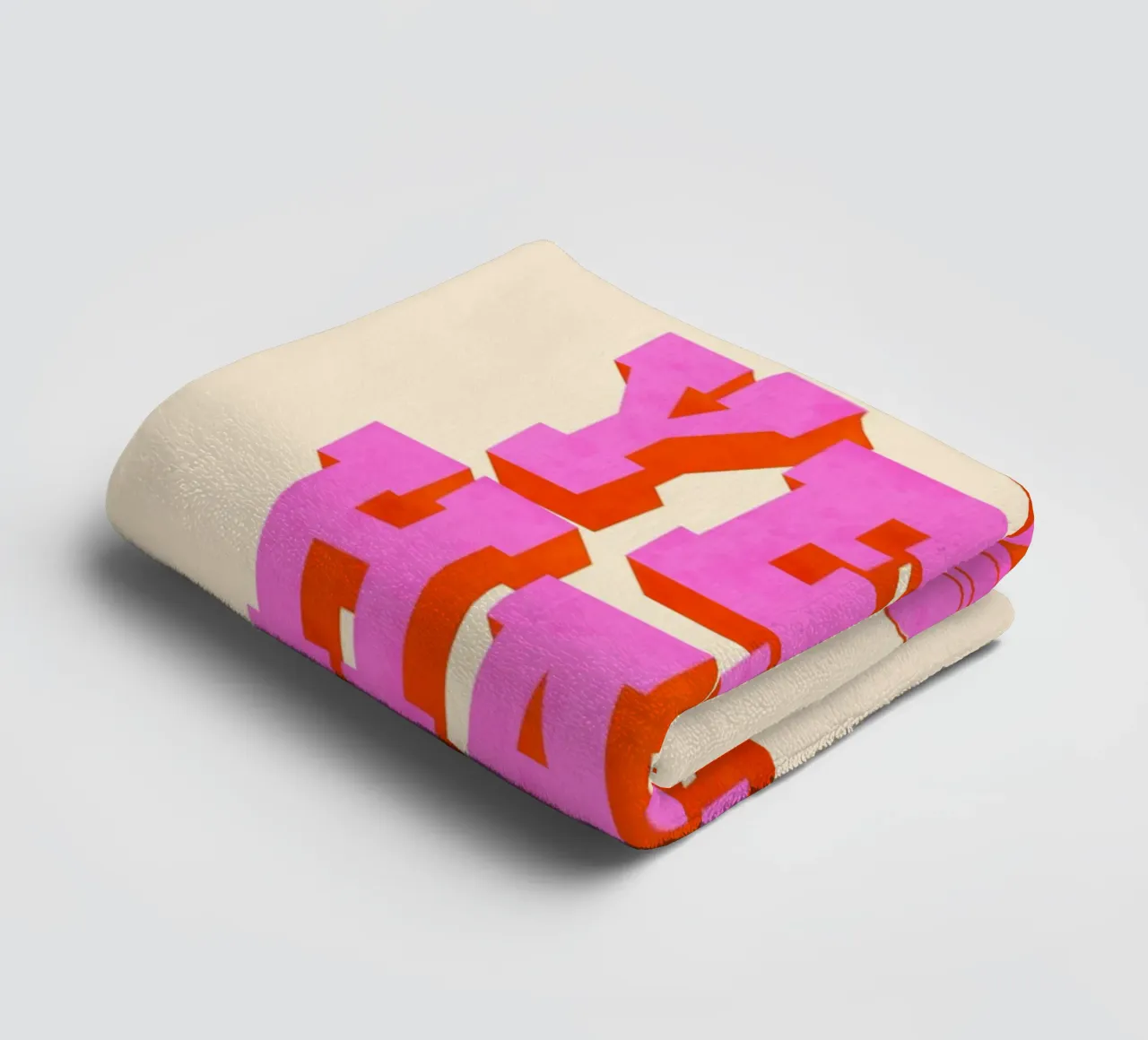 Yeehaw Western Retro Typografie - Rosa & Orange Cowboy Kunst Handtuch von showmemars