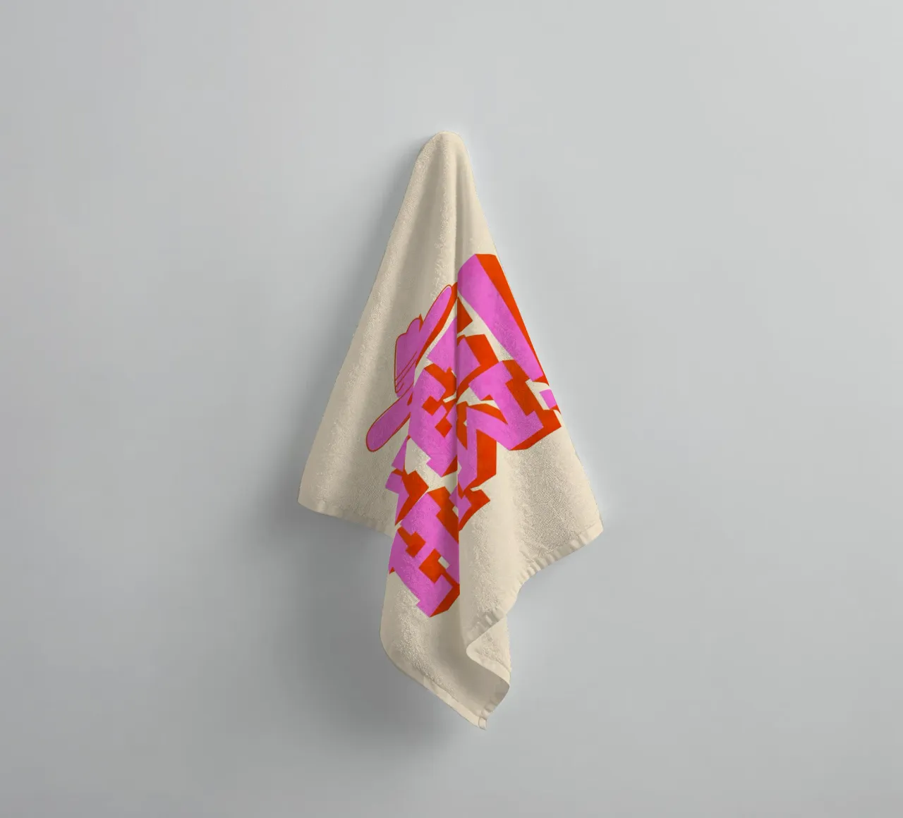 Yeehaw Western Retro Typografie - Rosa & Orange Cowboy Kunst Handtuch von showmemars