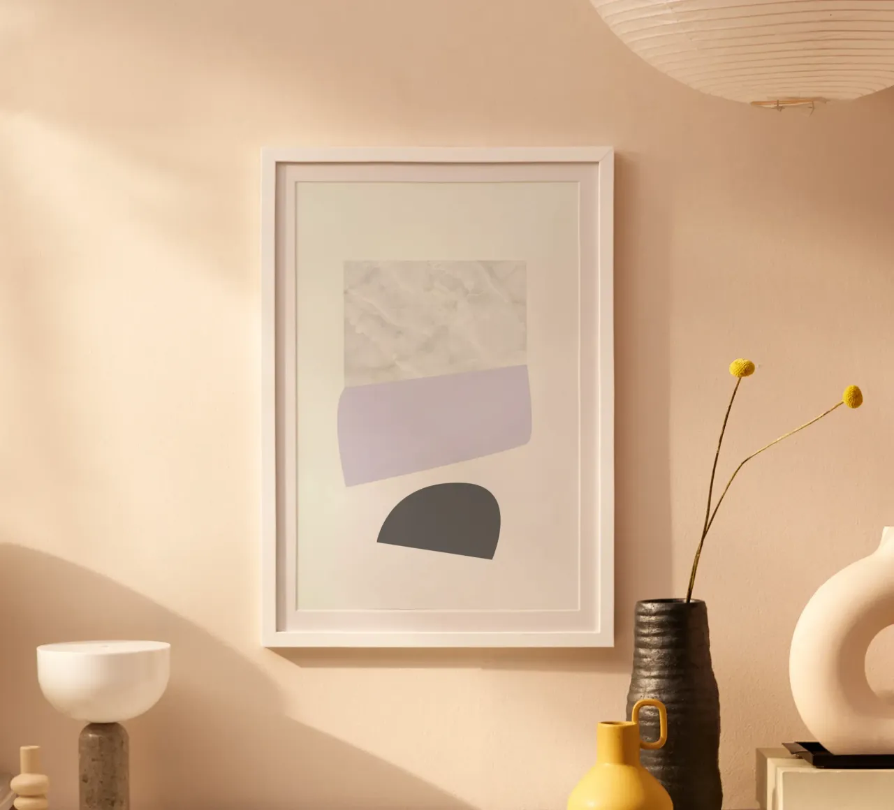 Pastel Shapes poster con telaio in alluminio da petiteCAPS