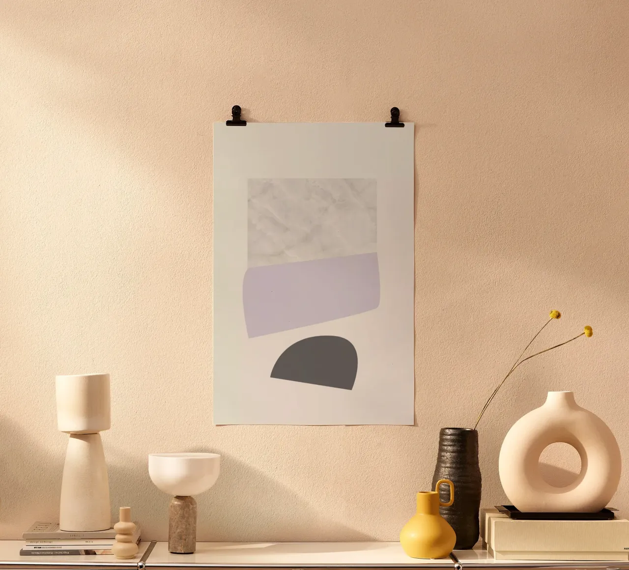 Pastel Shapes poster con telaio in alluminio da petiteCAPS