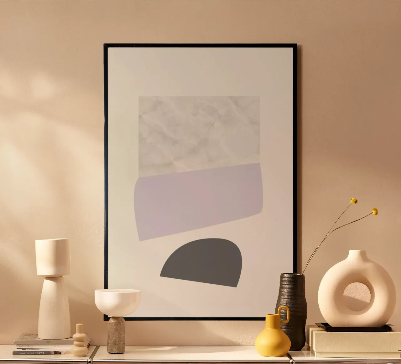 Pastel Shapes poster con telaio in alluminio da petiteCAPS