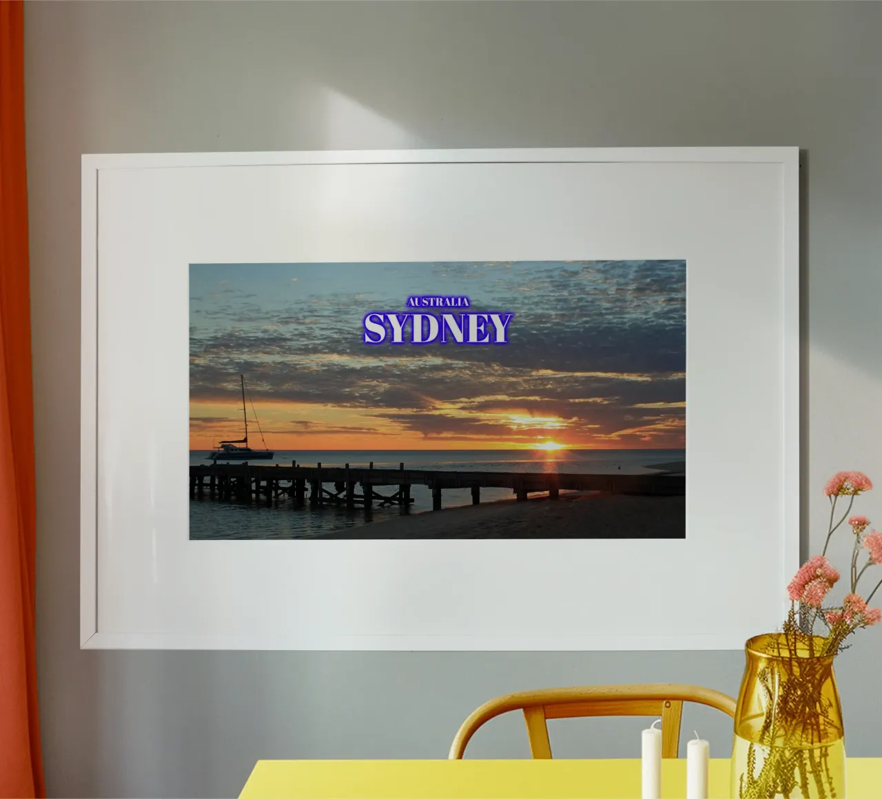Alba di Sydney - Australia poster con telaio in legno da surfer28