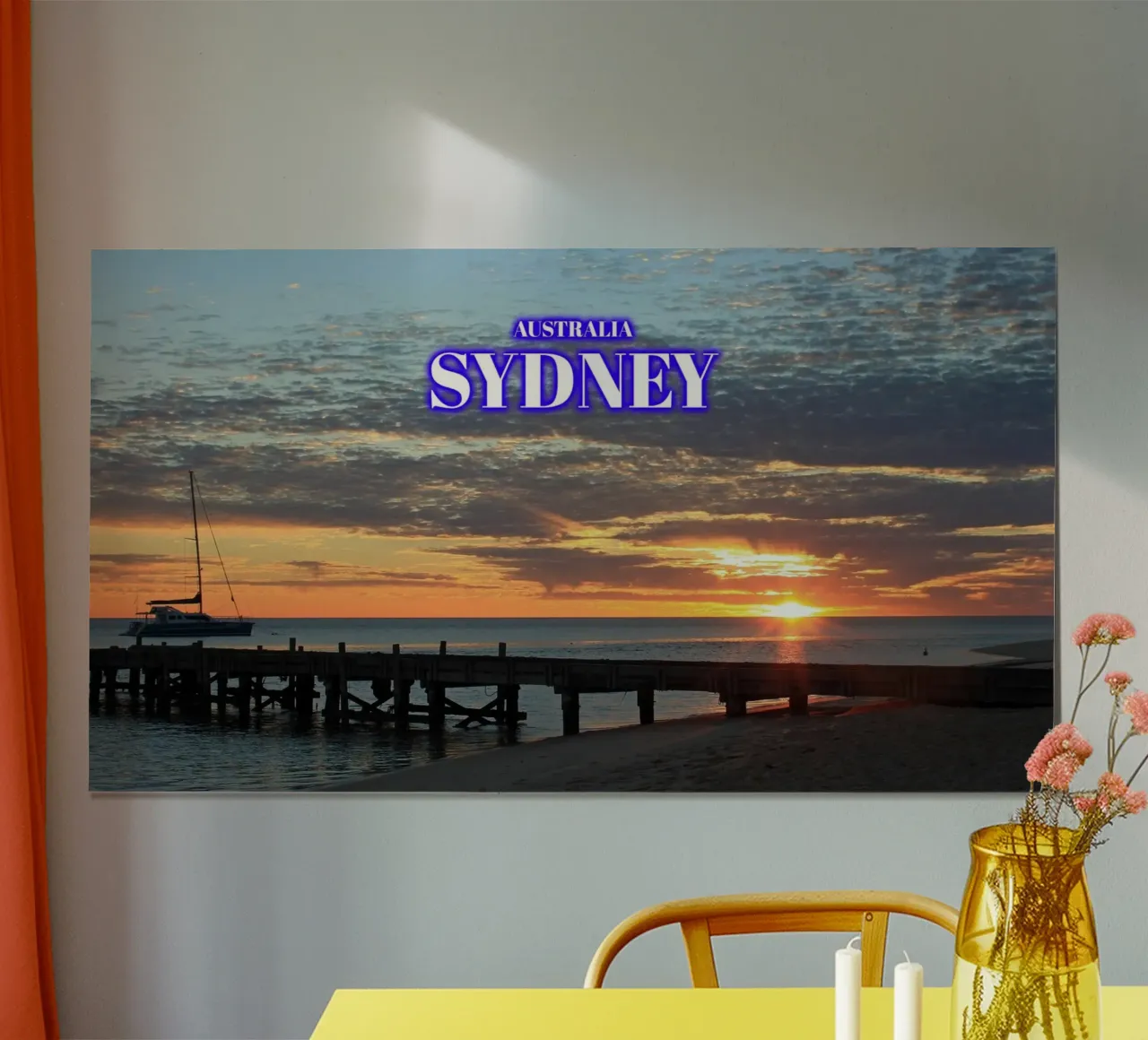 Alba di Sydney - Australia poster con telaio in legno da surfer28