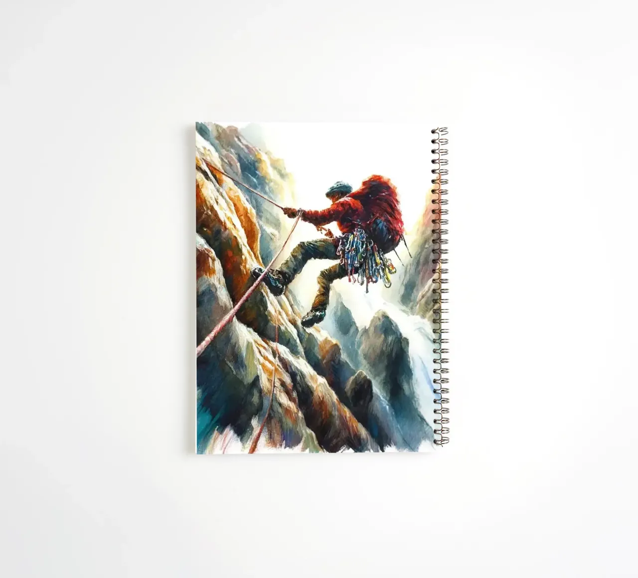 Bold Strokes Define Climber's Journey spiral notebook by Chromatic Fusion Studio