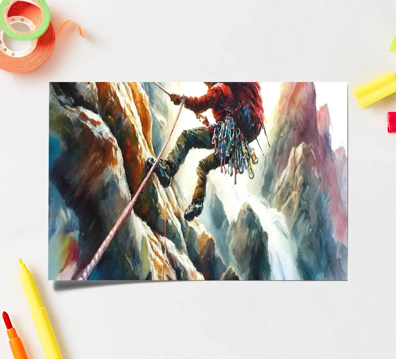 Kühne Striche definieren die Reise eines Bergsteigers Stickerbogen von Chromatic Fusion Studio
