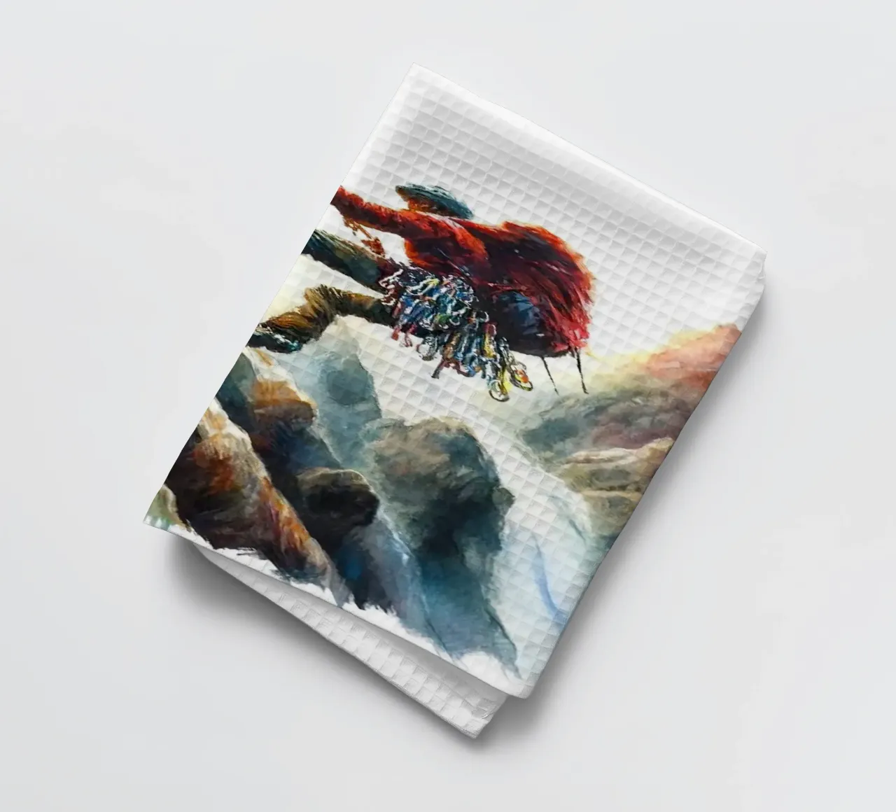Bold Strokes Define Climber's Journey tea towel by Chromatic Fusion Studio