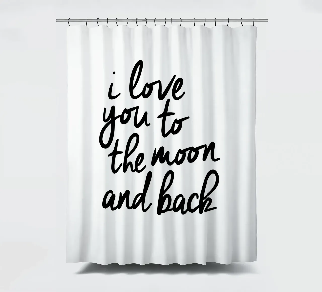 I Love You to the Moon and Back shower curtain by THE MOTIVATED TYPE