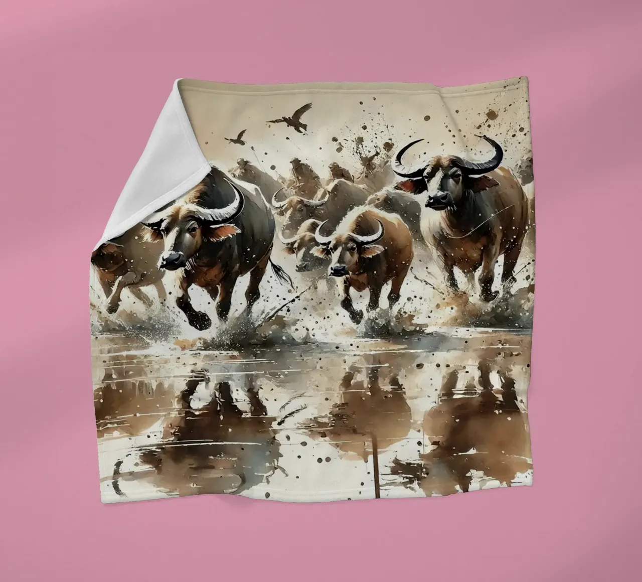 Riflessione su Buffalo Run coperta in pile da Chromatic Fusion Studio