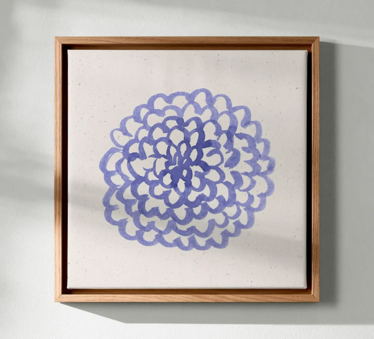 Blue Blooms 02 canvas met Baklijst van Leaflover
