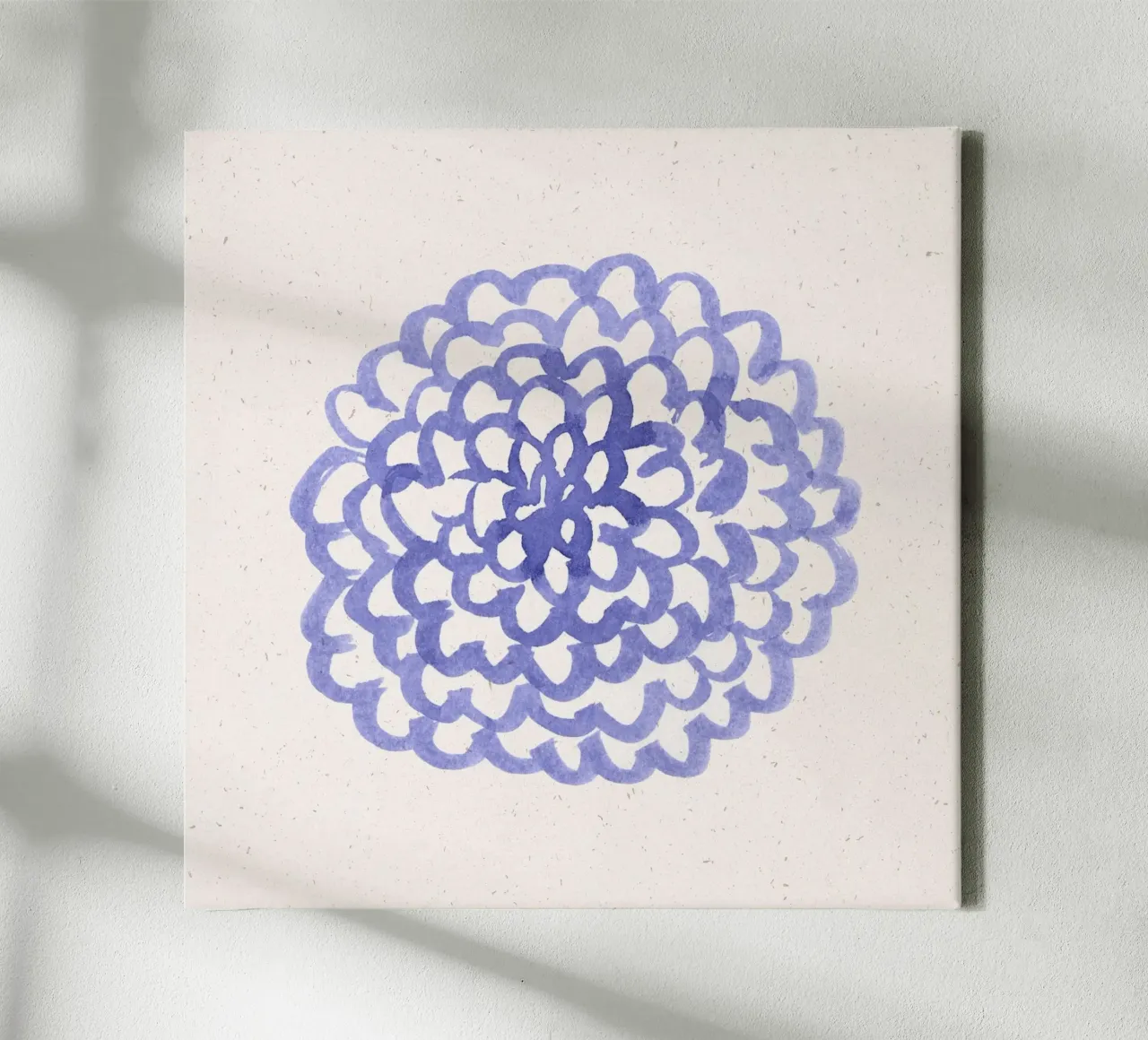 Blue Blooms 02 canvas met Baklijst van Leaflover