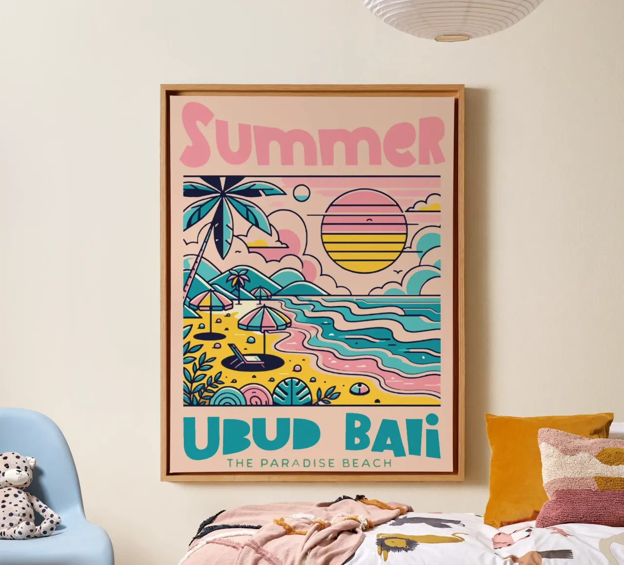 Zomer Ubud Bali canvas met Baklijst van Gunawan Rb