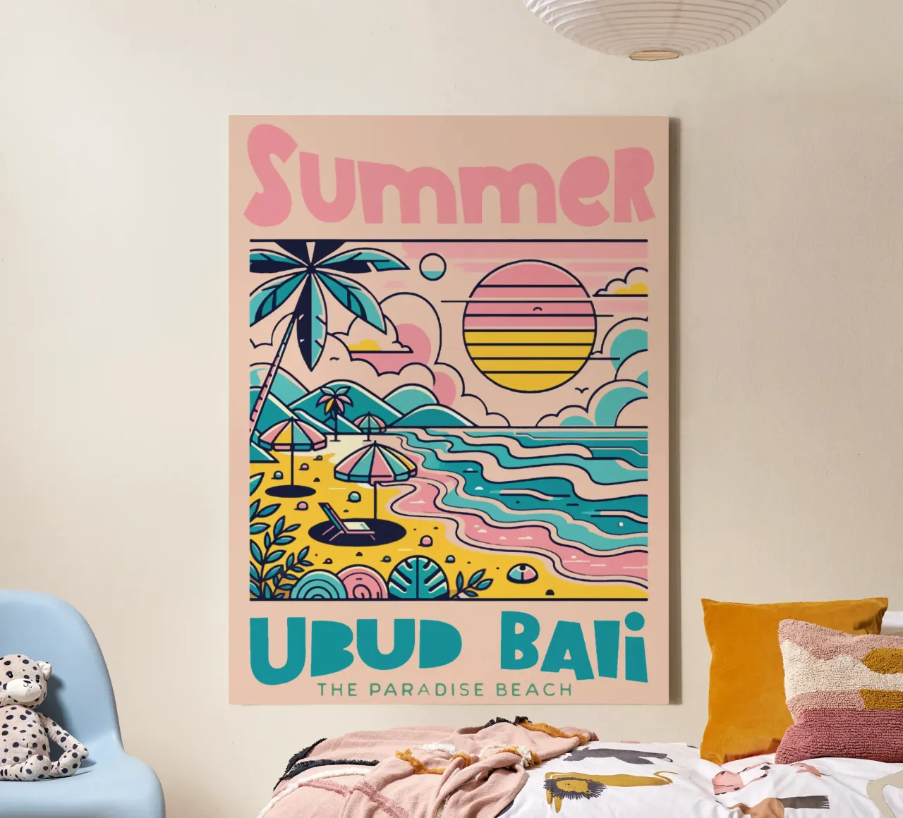 Zomer Ubud Bali canvas met Baklijst van Gunawan Rb