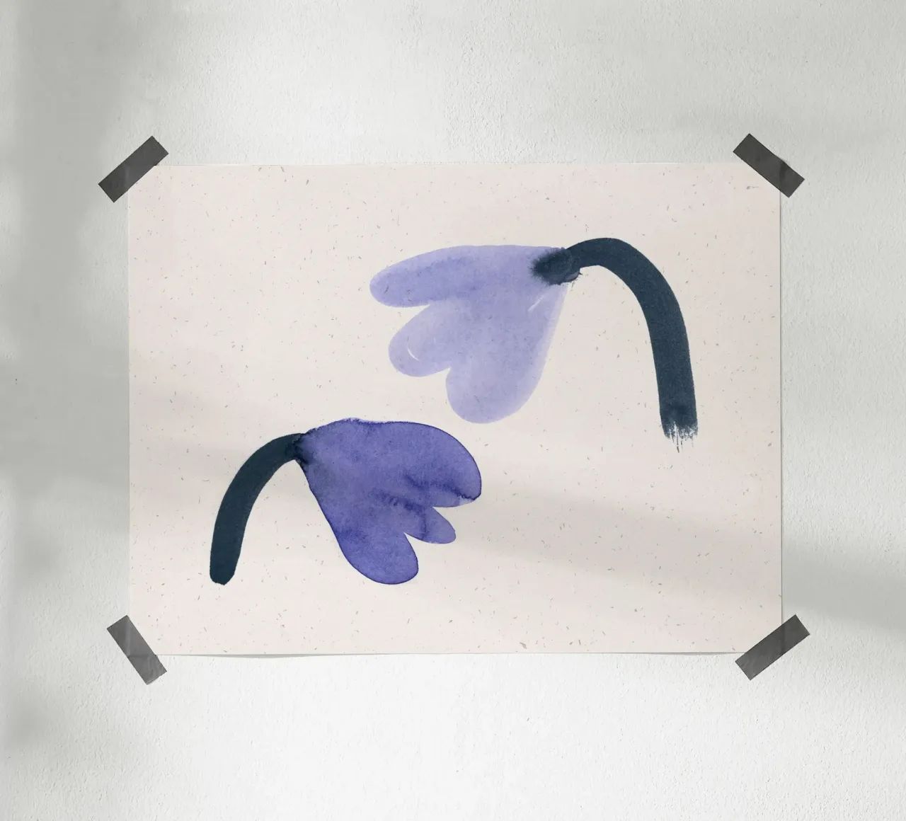 Blue Blooms 03 poster con telaio in legno da Leaflover