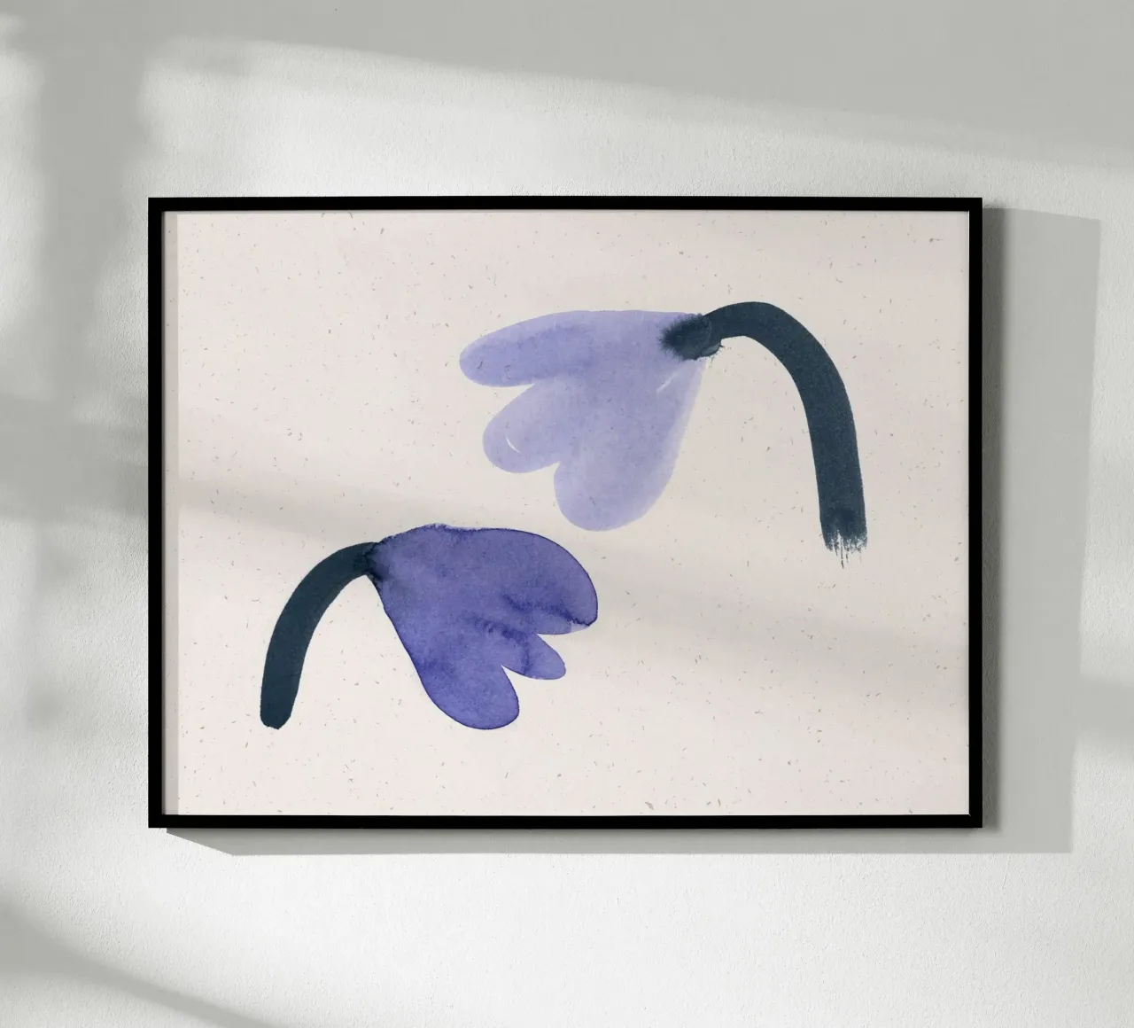 Blue Blooms 03 poster con telaio in legno da Leaflover