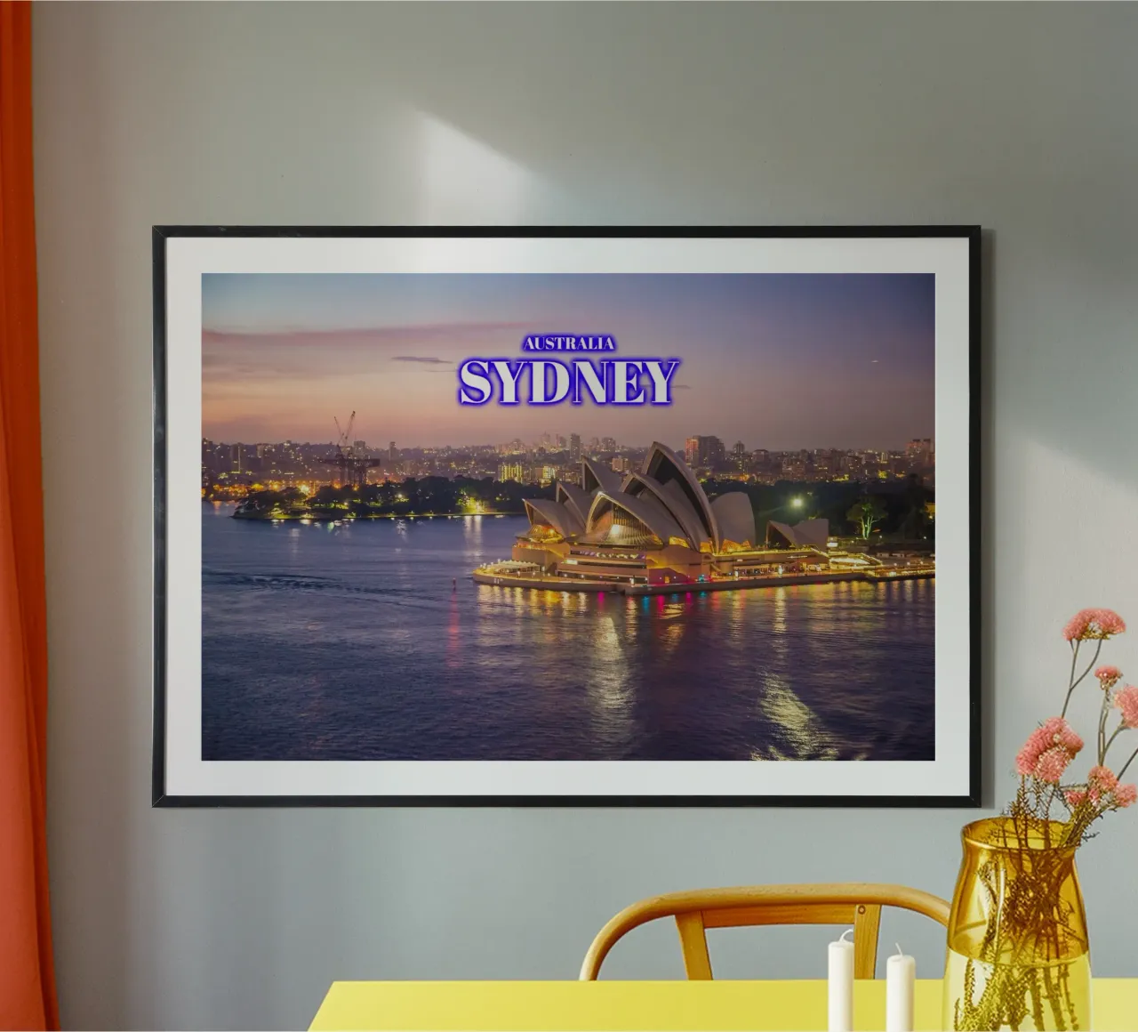 L'Opera di Sydney di notte - Australia poster con telaio in legno da surfer28