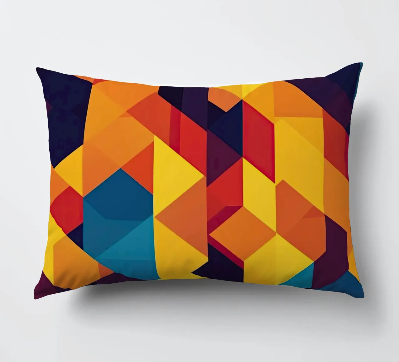 Motif abstrait cubique aux couleurs rétro coussin de Autofocus