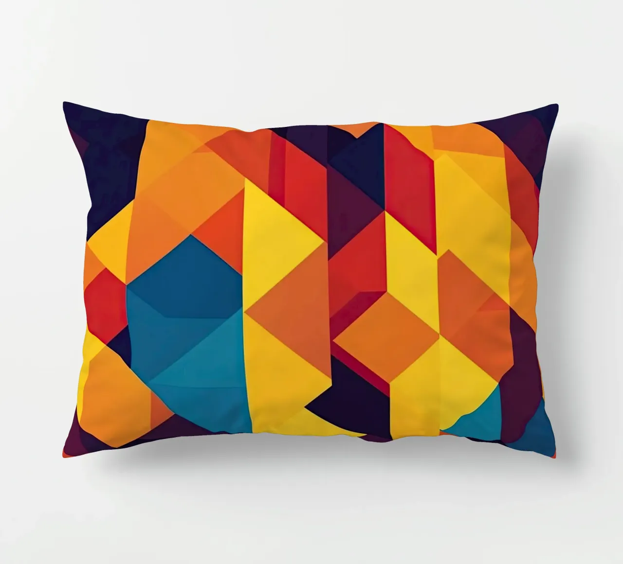 Motif abstrait cubique aux couleurs rétro coussin de Autofocus