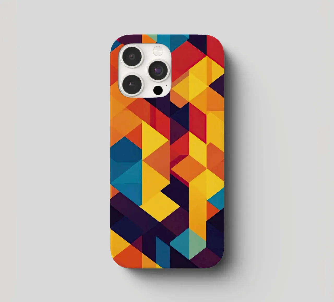Abstract cubic pattern in retro colours iphone case by Autofocus