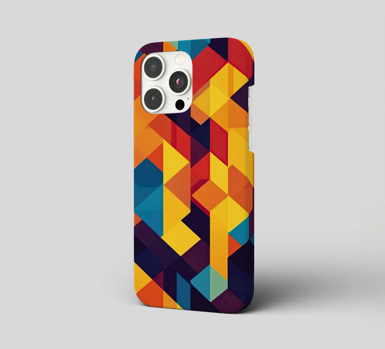 Abstract cubic pattern in retro colours iphone case by Autofocus