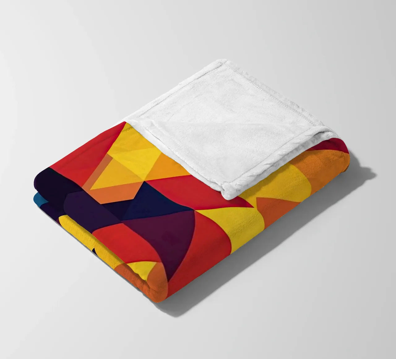Abstract cubic pattern in retro colours fleece blanket by Autofocus