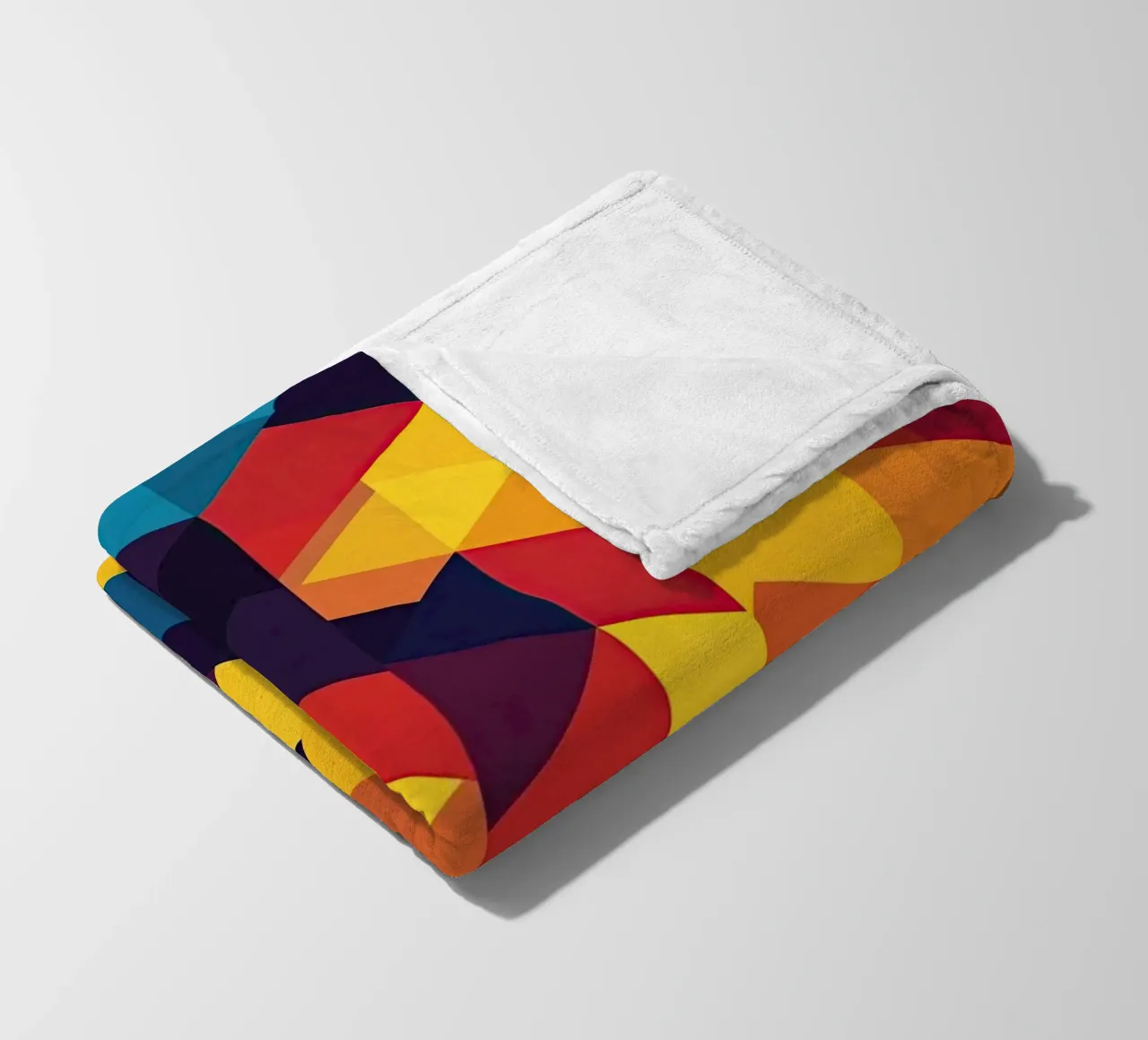 Abstract cubic pattern in retro colours fleece blanket by Autofocus