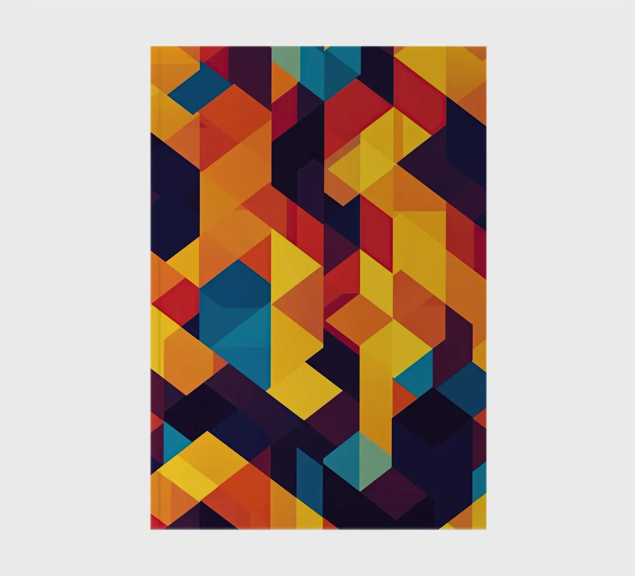 Abstract cubic pattern in retro colours notebook by Autofocus