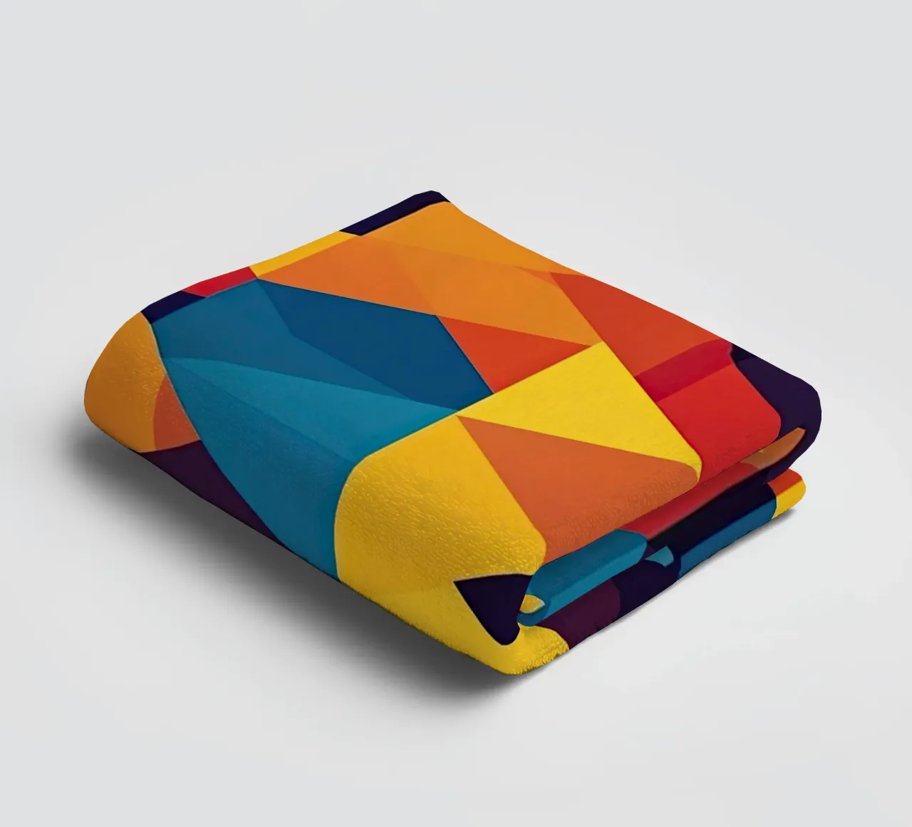 Abstract cubic pattern in retro colours towel by Autofocus