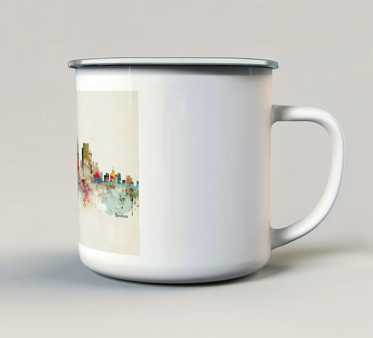 Barcelona tazza in smalto da Brian Buckley