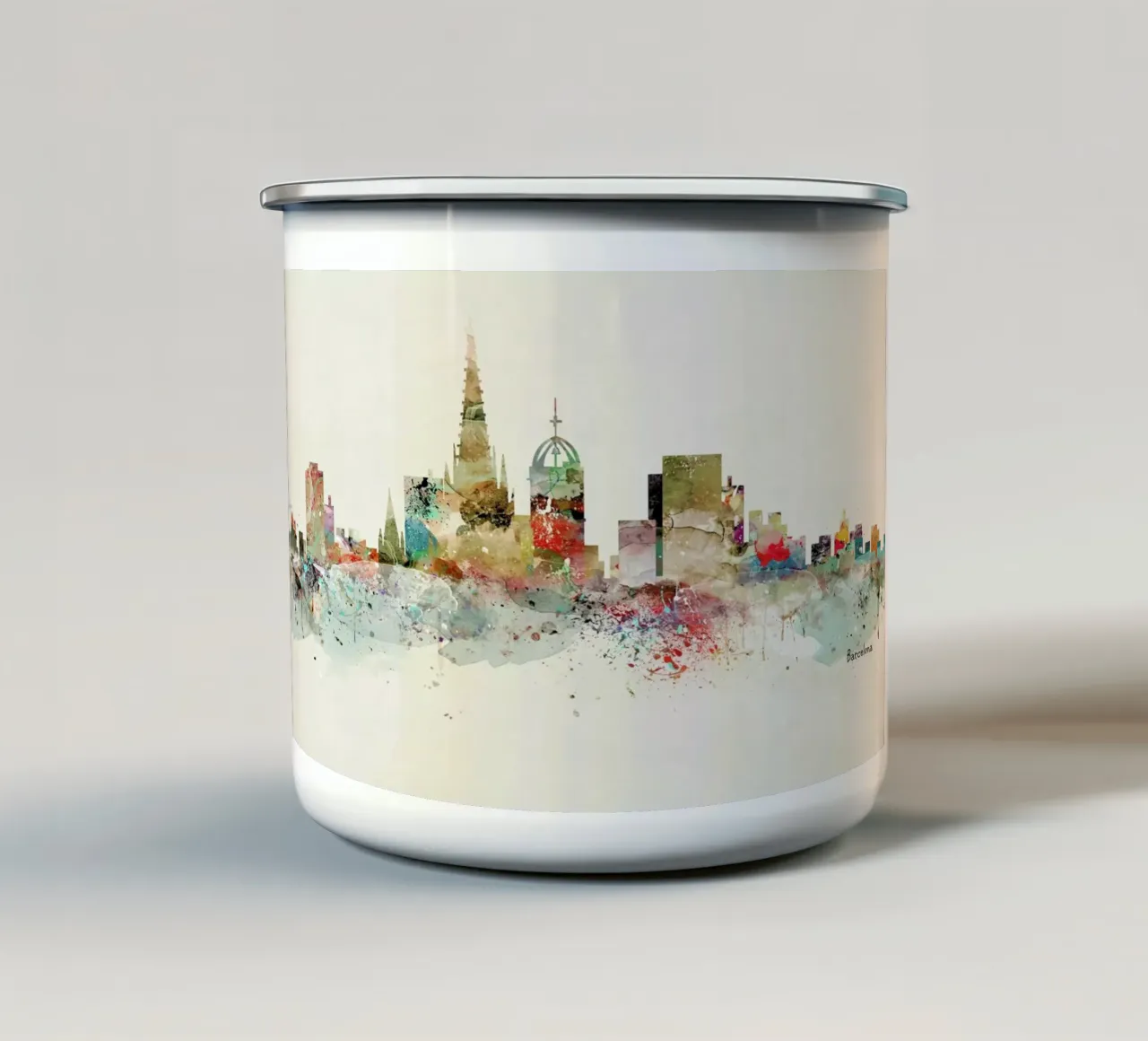 Barcelona tazza in smalto da Brian Buckley