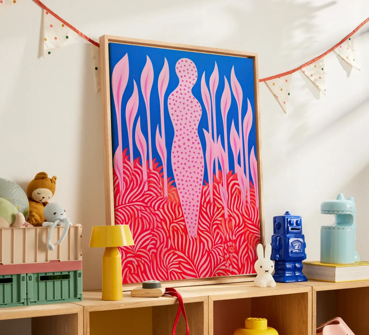 Second Spring | Abstract Pink Pop Art canvas with Floater frame by Autofocus