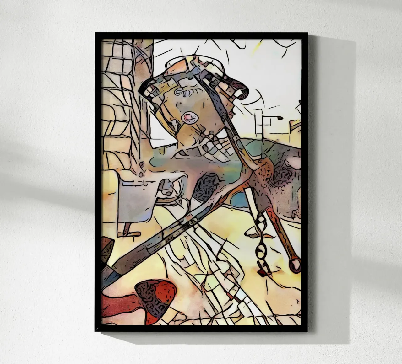 Kandinsky incontra Marsiglia, motivo 5 poster con telaio in alluminio da ZAMART