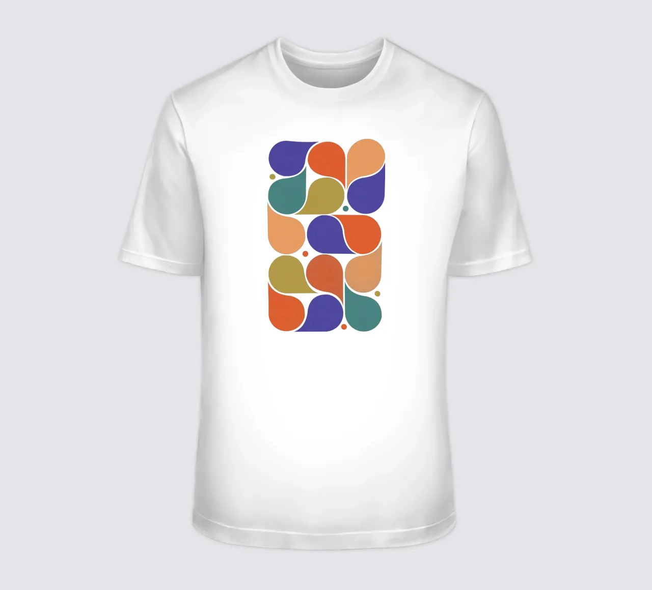 Abstract Geometric Shapes Art Print - Retro Color Palette t-shirt by showmemars