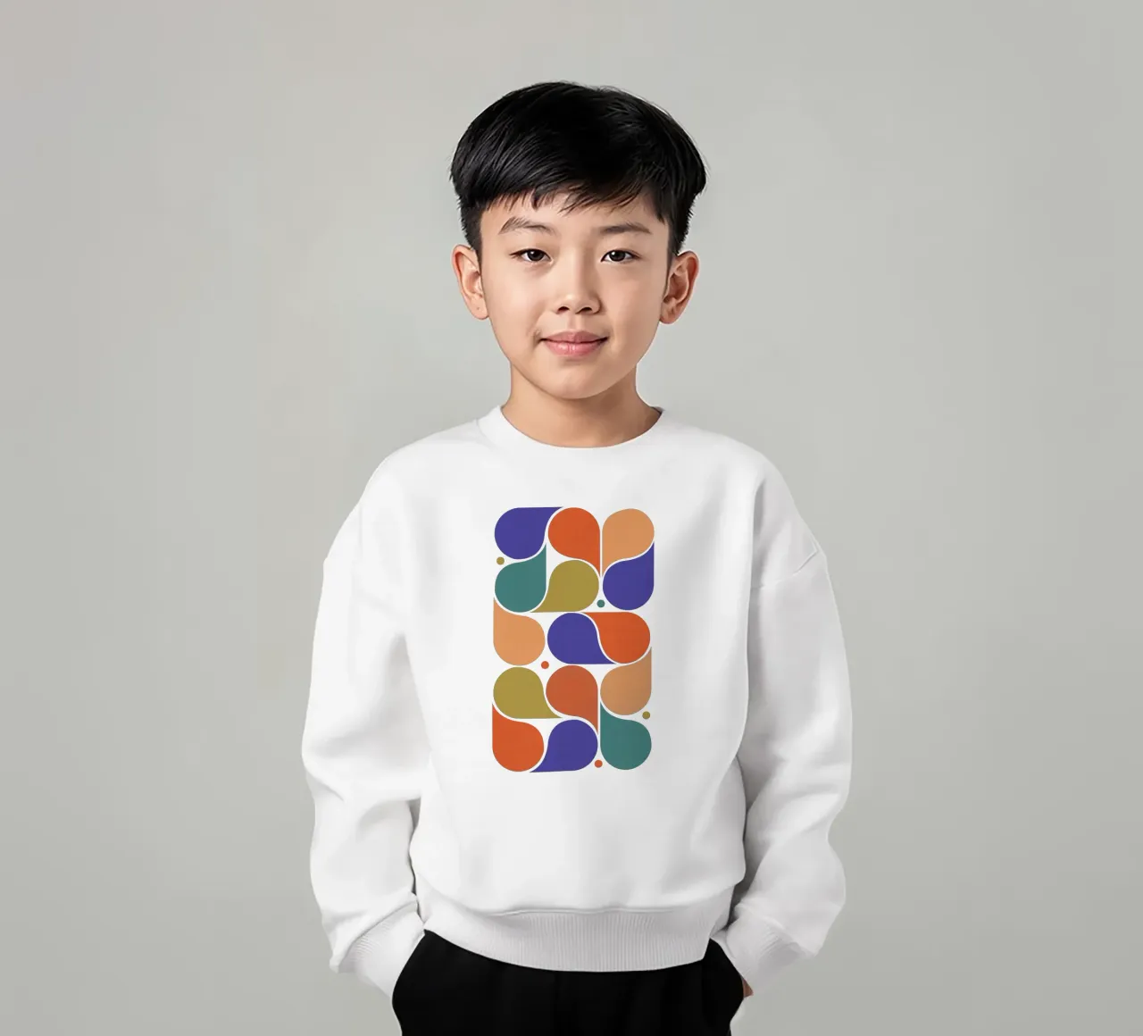 Stampa d'arte di forme geometriche astratte - Palette di colori rétro felpa bambino da showmemars