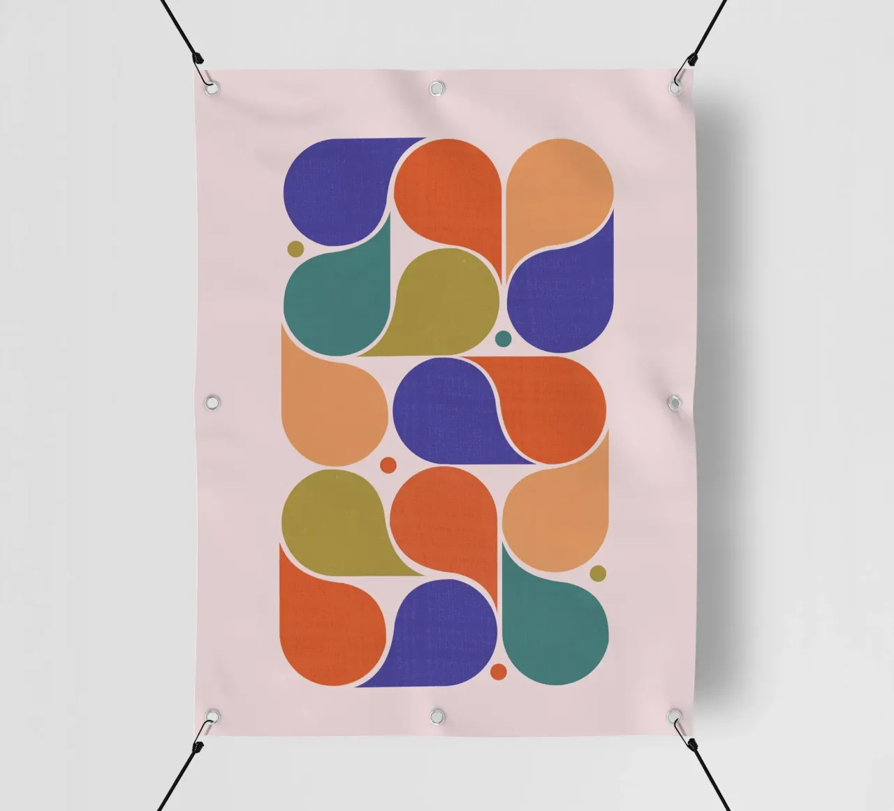 Stampa d'arte di forme geometriche astratte - Palette di colori rétro telo in pvc da showmemars