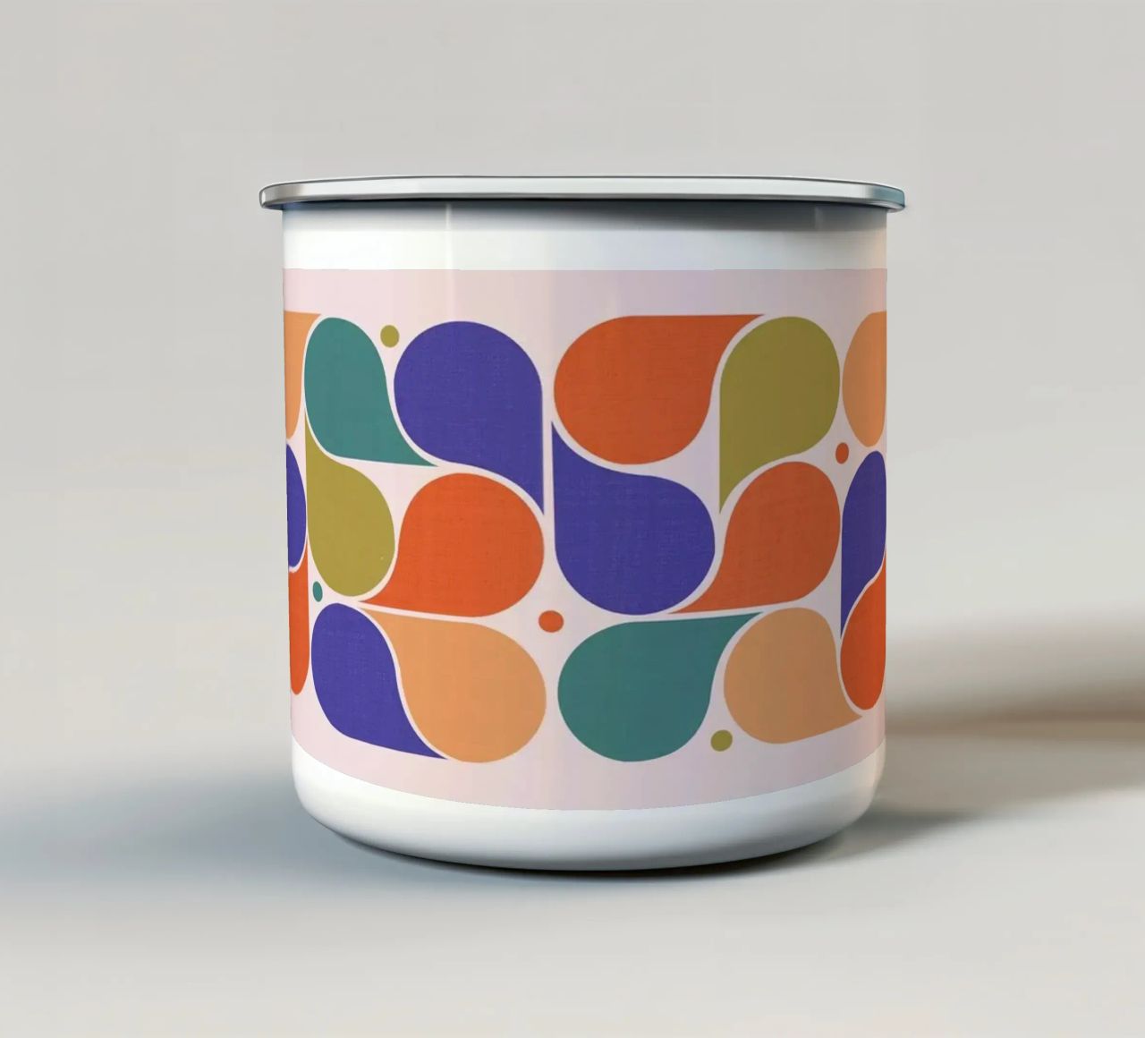 Stampa d'arte di forme geometriche astratte - Palette di colori rétro tazza in smalto da showmemars