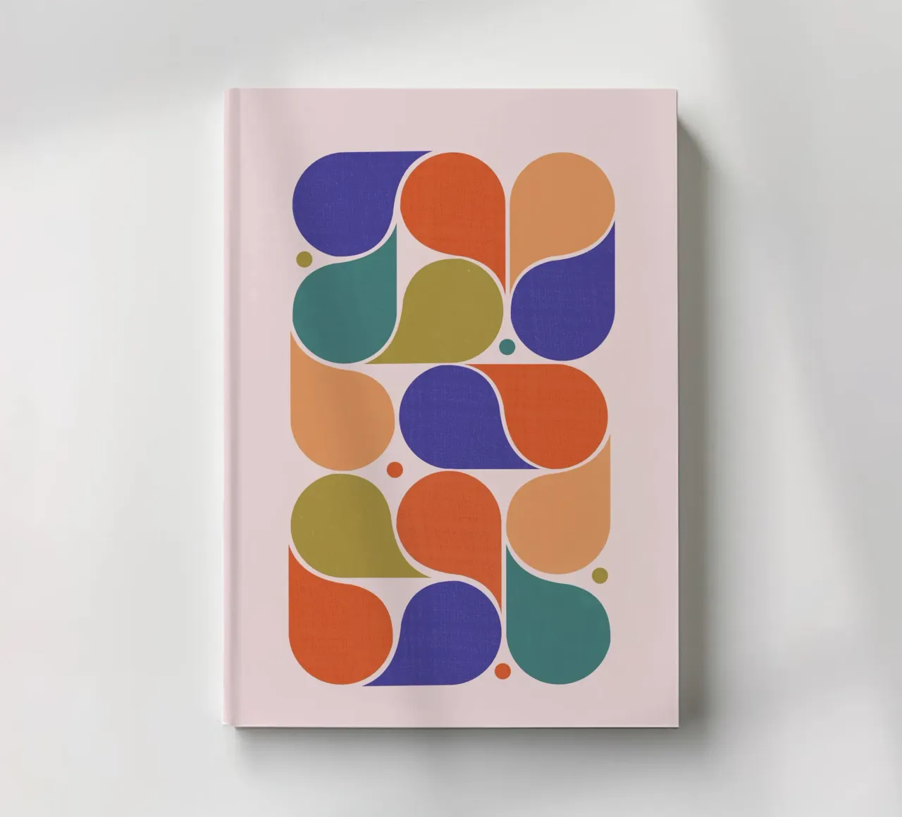 Abstract Geometric Shapes Art Print - Retro Color Palette notebook by showmemars