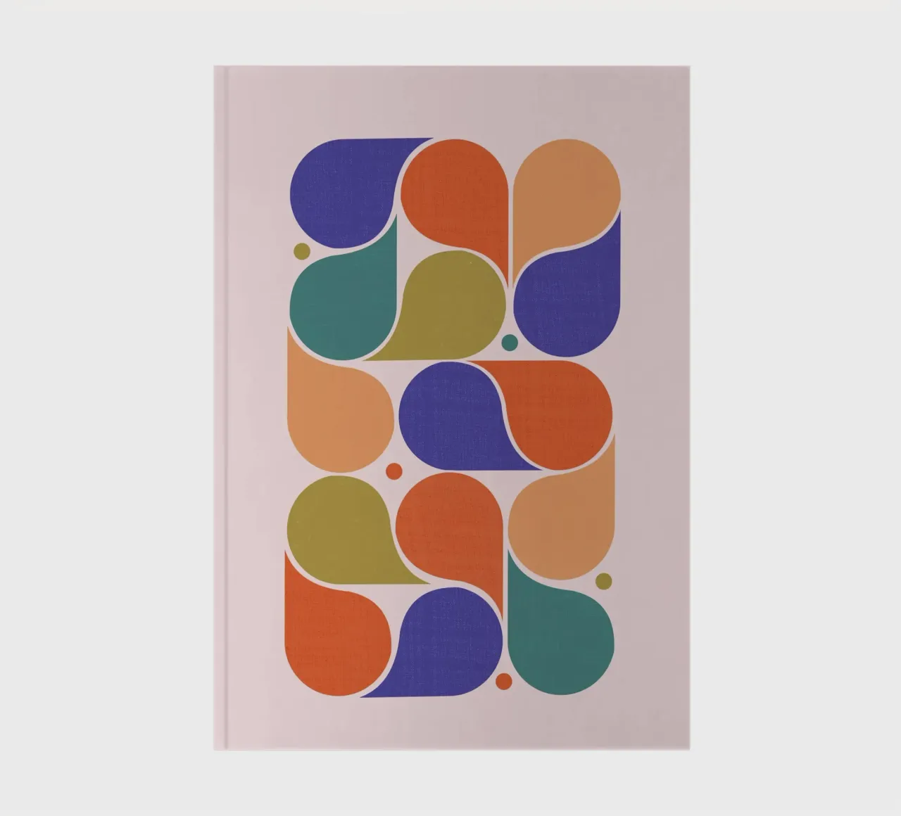 Abstract Geometric Shapes Art Print - Retro Color Palette notebook by showmemars